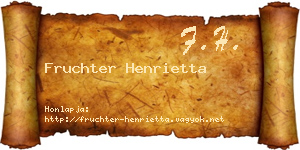 Fruchter Henrietta névjegykártya