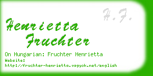 henrietta fruchter business card